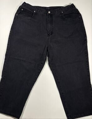 Vintage Bill Blass Easy Fit Black Denim Mom Jeans Plus Size 20W